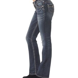 SILVER JEANS Suki Surplus Western Glove Works denim flare jeans size 30 x 34